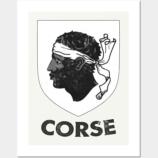 Corsica -- Vintage Style Crest Design Wall Art by DankFutura